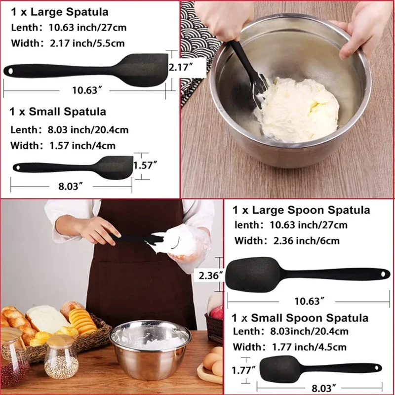 Set Spatules Silicone 6 Pieces | Résistantes à la Chaleur et Antiadhésives