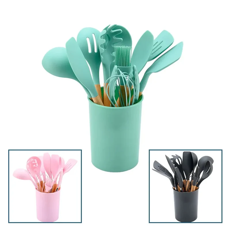 Set Ustensiles Silicone 10 pièces | Résistants à la chaleur et Antiadhésifs