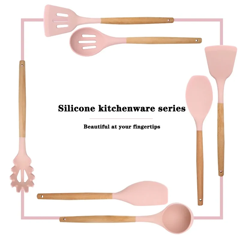 Set Ustensiles Silicone 10 pièces | Résistants à la chaleur et Antiadhésifs