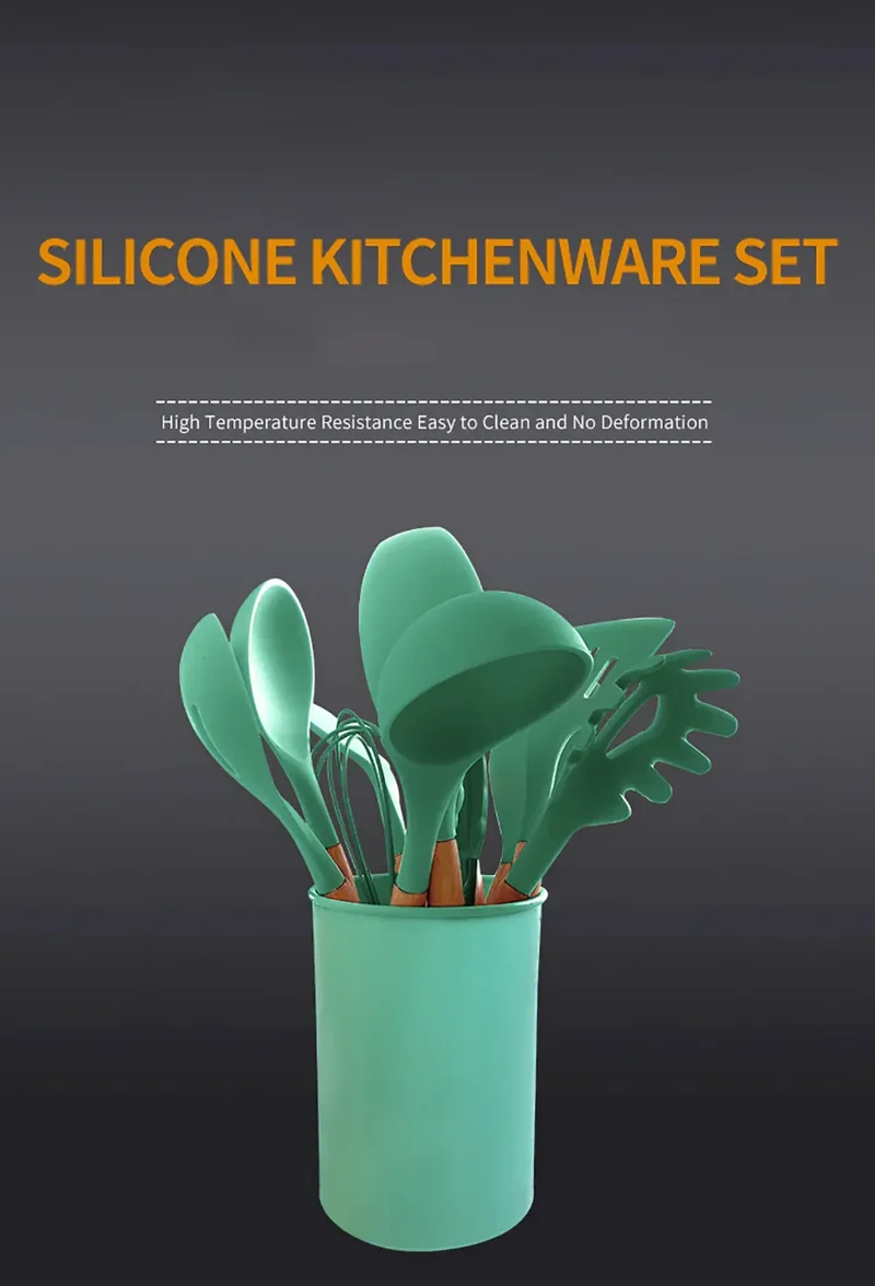 Set Ustensiles Silicone 10 pièces | Résistants à la chaleur et Antiadhésifs