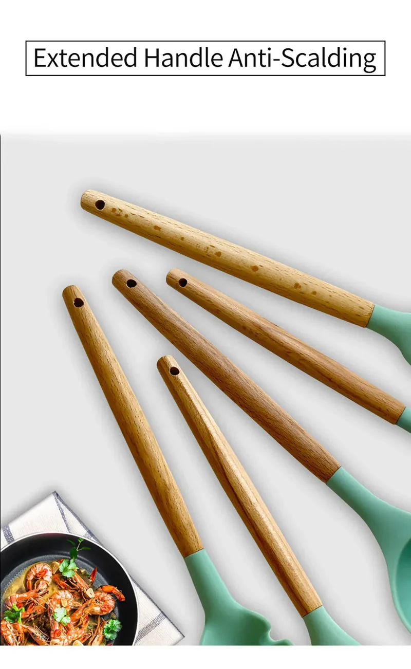 Set Ustensiles Silicone 10 pièces | Résistants à la chaleur et Antiadhésifs
