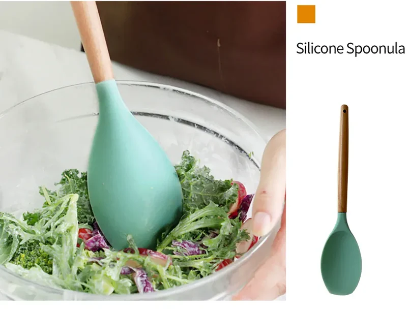 Set Ustensiles Silicone 10 pièces | Résistants à la chaleur et Antiadhésifs