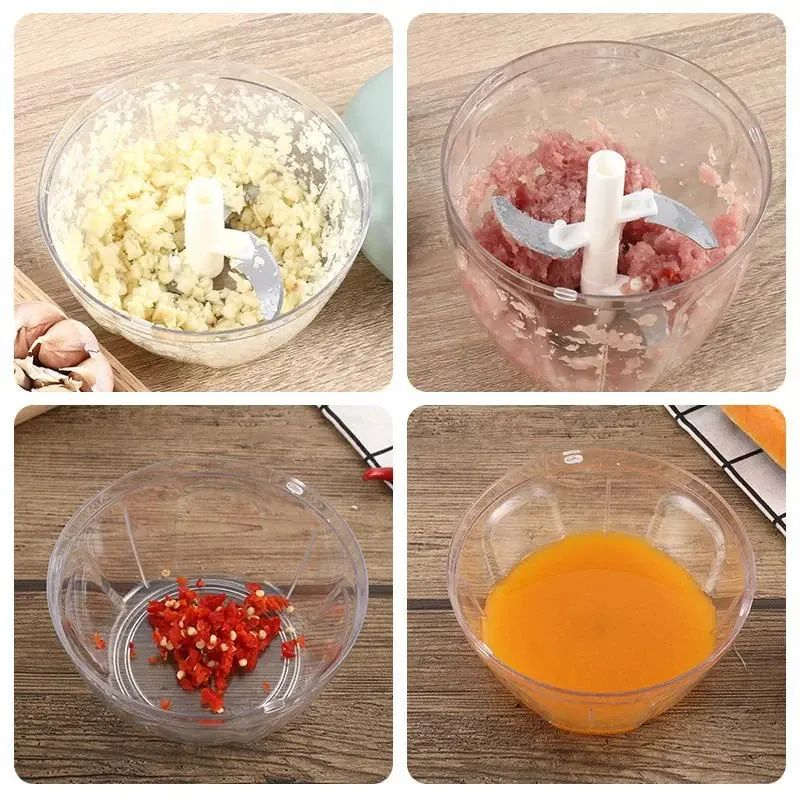Hachoir Manuel à Corde 500 ml — Ail, Oignon, Herbes, Légumes