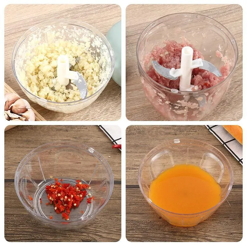 Hachoir Manuel à Corde 500 ml — Ail, Oignon, Herbes, Légumes