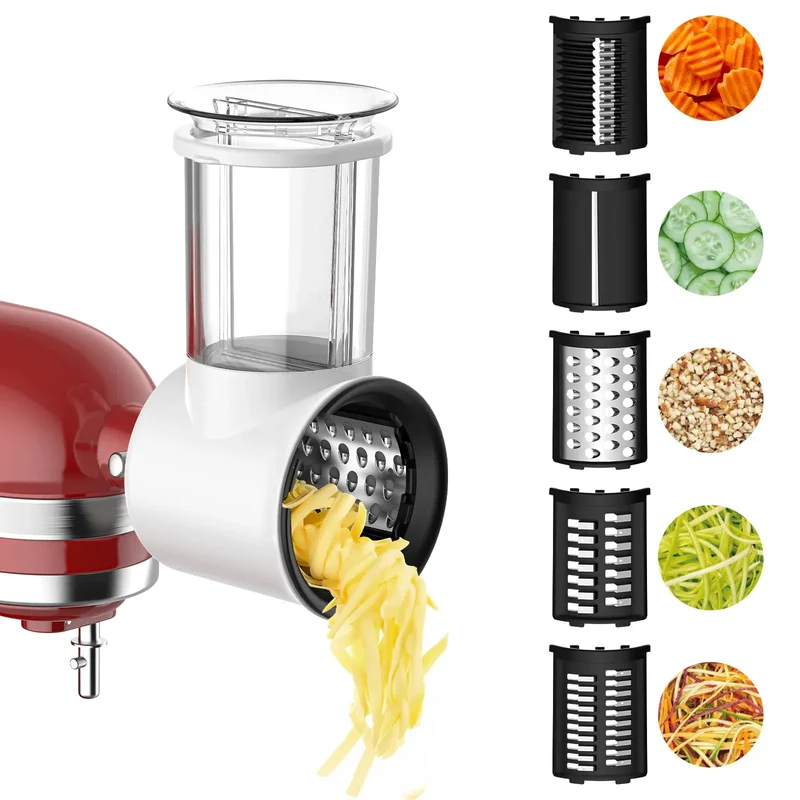 Accessoire Râpe et Trancheuse pour Robot KitchenAid — 4 Lames Inox
