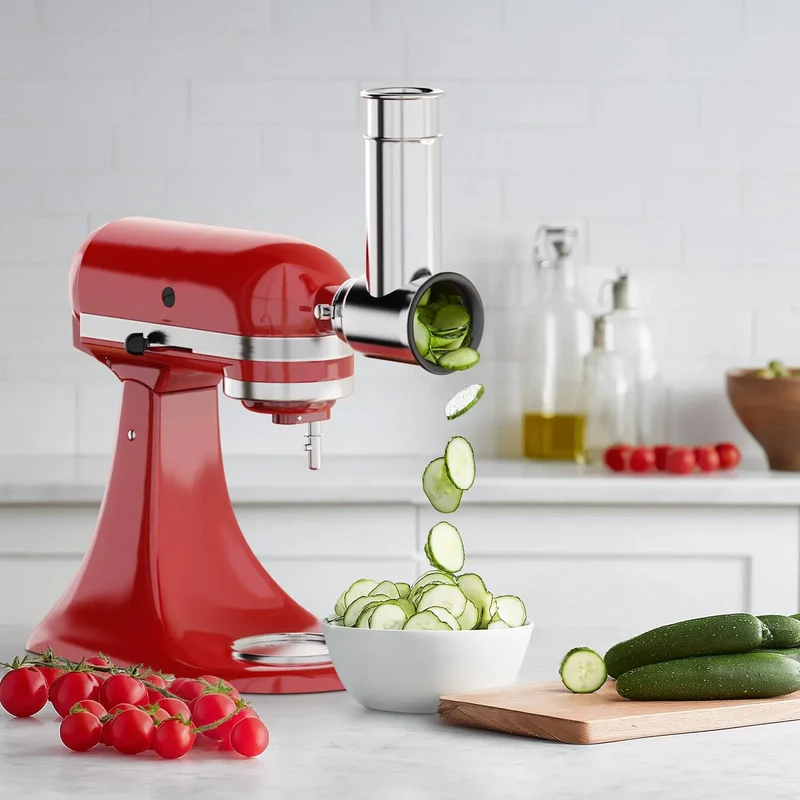 Accessoire Râpe et Trancheuse pour Robot KitchenAid — 4 Lames Inox