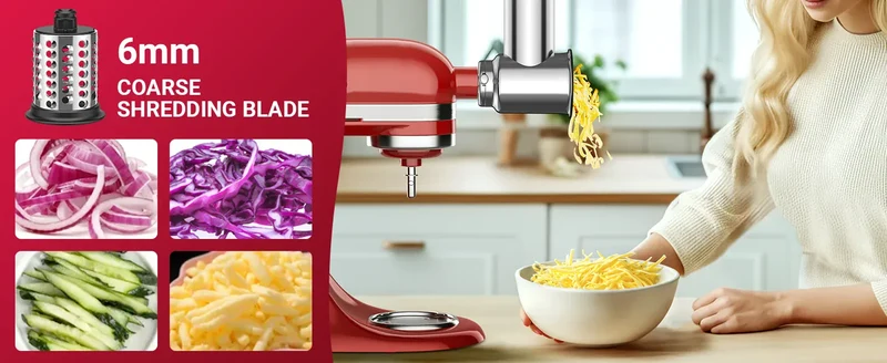 Accessoire Râpe et Trancheuse pour Robot KitchenAid — 4 Lames Inox