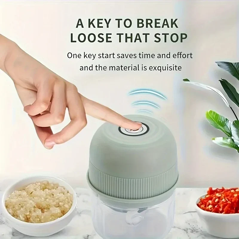 Mini Hachoir Électrique Sans Fil 260 ml — Ail, Légumes, Viande