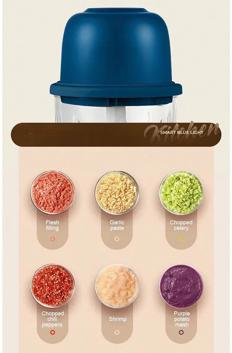 Mini Hachoir Électrique Sans Fil 260 ml — Ail, Légumes, Viande