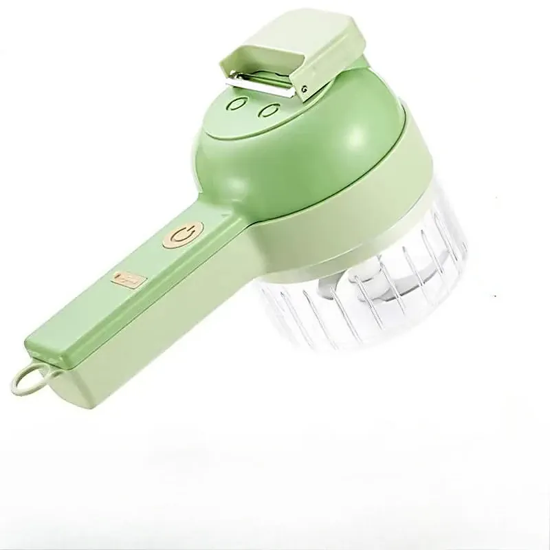 Mini Hachoir Électrique Sans Fil 4-en-1 — Ail, Légumes, Viande — Rechargeable USB