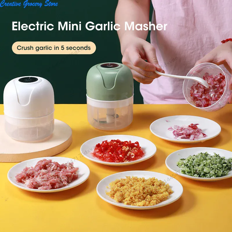 Mini Hachoir Électrique Sans Fil 250 ml — Rechargeable USB, Lame Inox 3 Feuilles