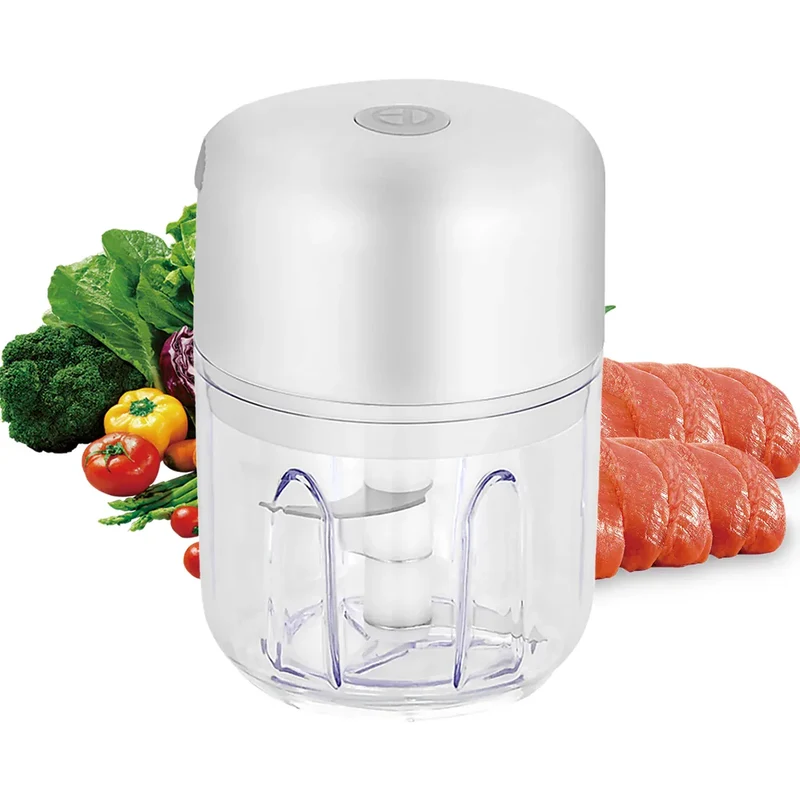 Mini Hachoir Électrique Sans Fil — Ail, Légumes, Viande — 100 ml / 250 ml