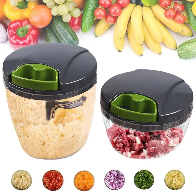 Mini Hachoir 1000ml Manuel | Coupe Légumes Ail Fruits et Herbes