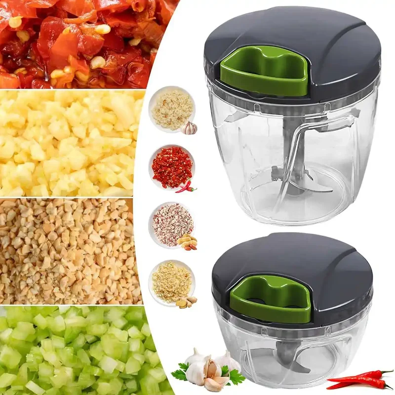 Mini Hachoir 1000ml Manuel | Coupe Légumes Ail Fruits et Herbes