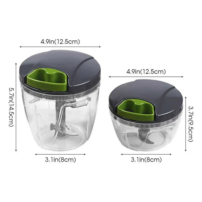 Mini Hachoir 1000ml Manuel | Coupe Légumes Ail Fruits et Herbes