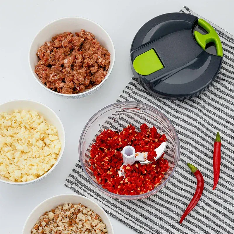 Hachoir Manuel 520ml 900ml | Couper Légumes et Ail Portable