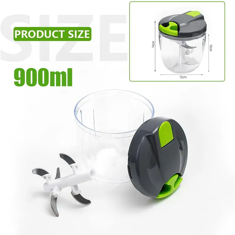 Hachoir Manuel 520ml 900ml | Couper Légumes et Ail Portable