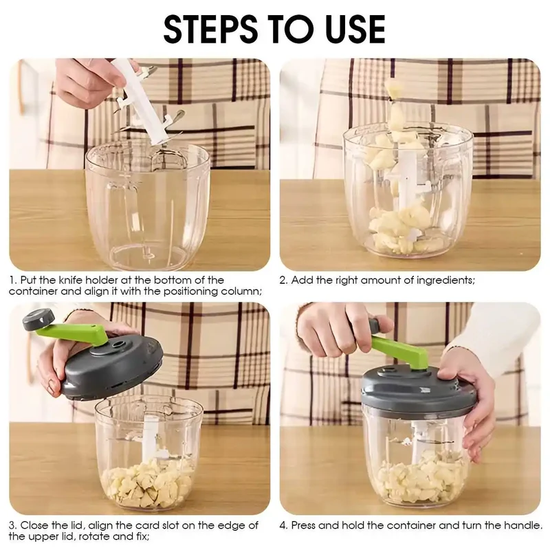 Hachoir Manuel 520ml pour Viande et Légumes avec Poignée Ergonomique