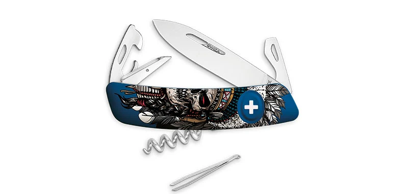Couteau Suisse D03 Indian skull Swiza