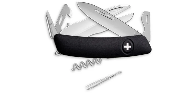 Couteau Suisse D07 Allmatt Noir Swiza