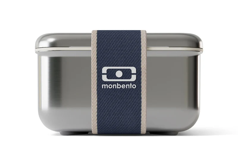 Lunch box en inox Monbento Sense L bleu 1L pour micro-ondes