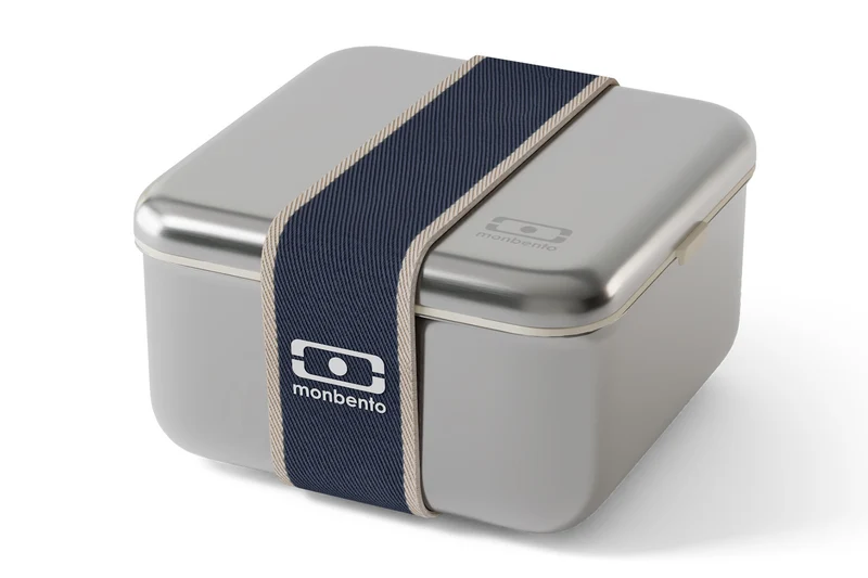Lunch box en inox Monbento Sense L bleu 1L pour micro-ondes