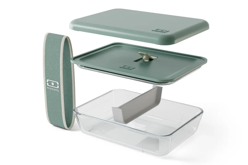 Lunch box en verre Monbento x Pyrex® Pure 600ml vert