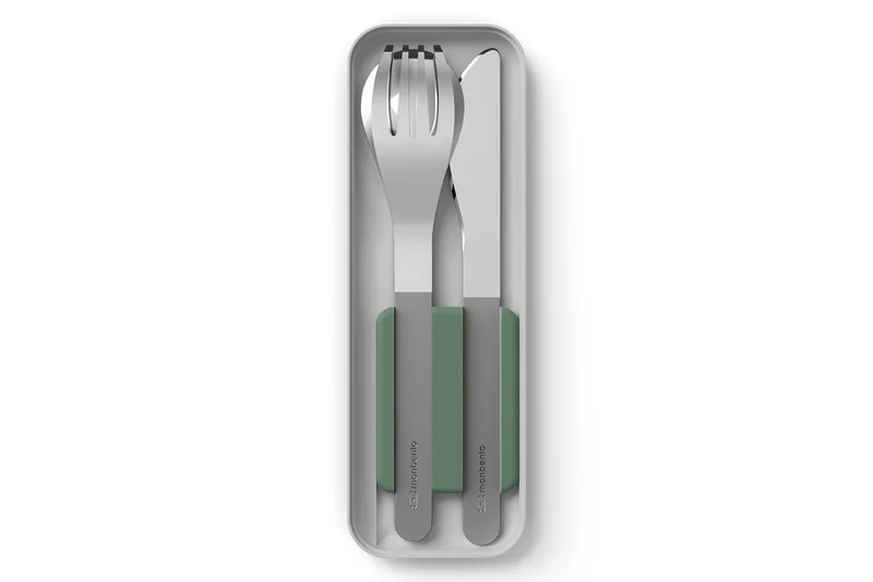 Set couverts nomades Monbento Slim Box vert