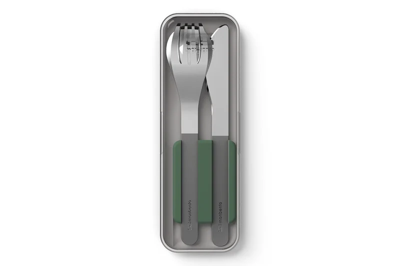 Set couverts nomades Monbento Slim Box vert