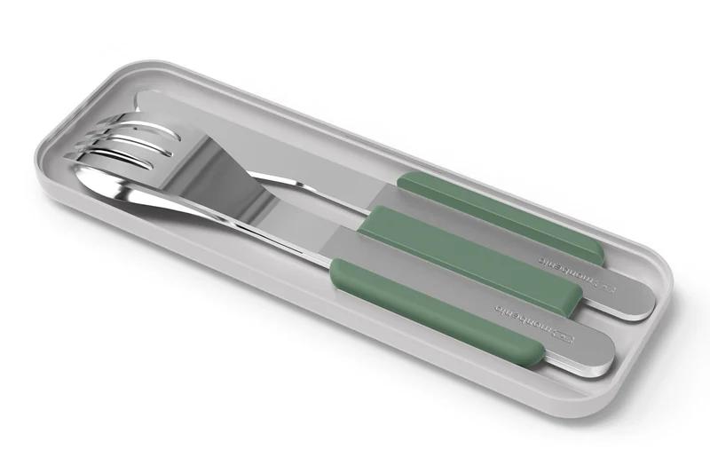 Set couverts nomades Monbento Slim Box vert