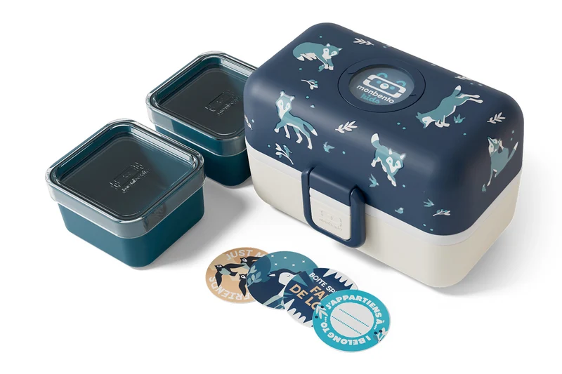 Lunch box pour enfant Monbento Tresor loup bleu