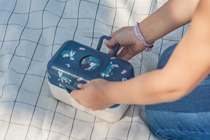 Lunch box pour enfant Monbento Tresor loup bleu