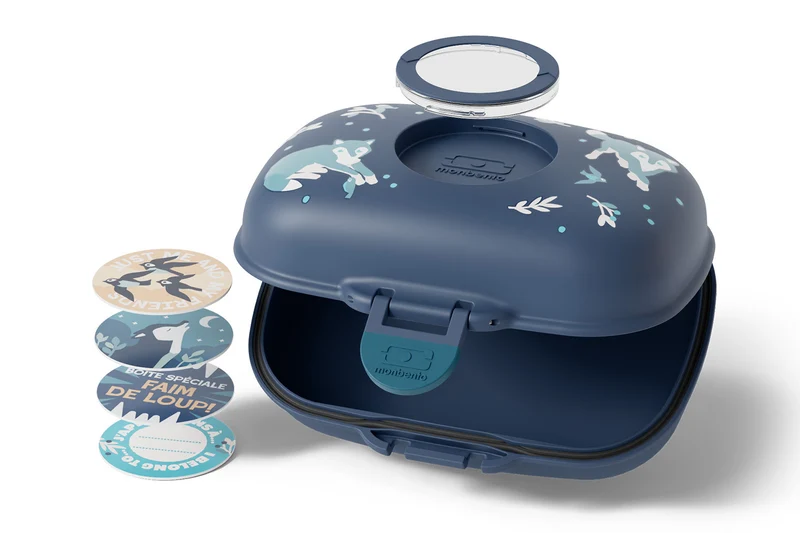 Boîte à gouter Monbento Gram loup bleu