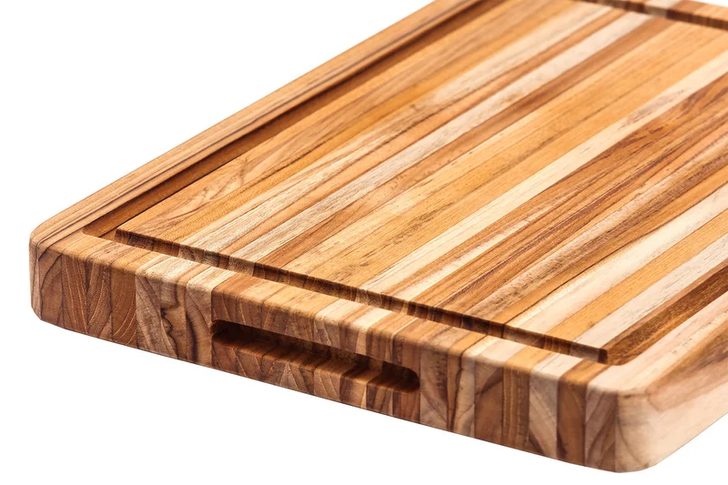 Planche à découper TeakHaus Tradition en teck avec rigole 41x31x3,8cm