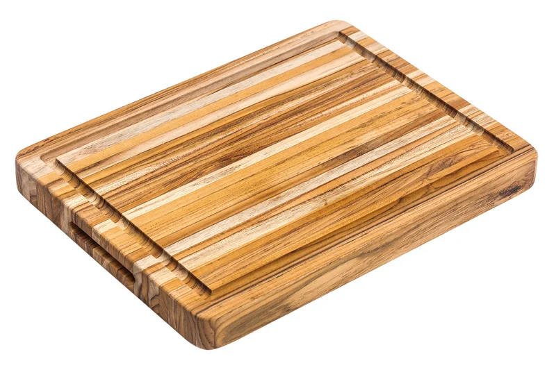 Planche à découper TeakHaus Tradition en teck avec rigole 41x31x3,8cm