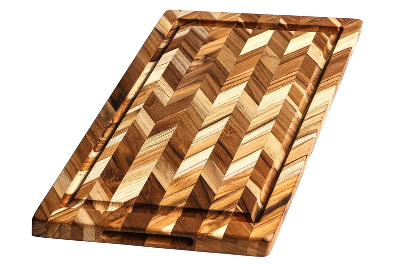 Planche à découper TeakHaus Herring en teck avec rigole 46x36x2,5cm