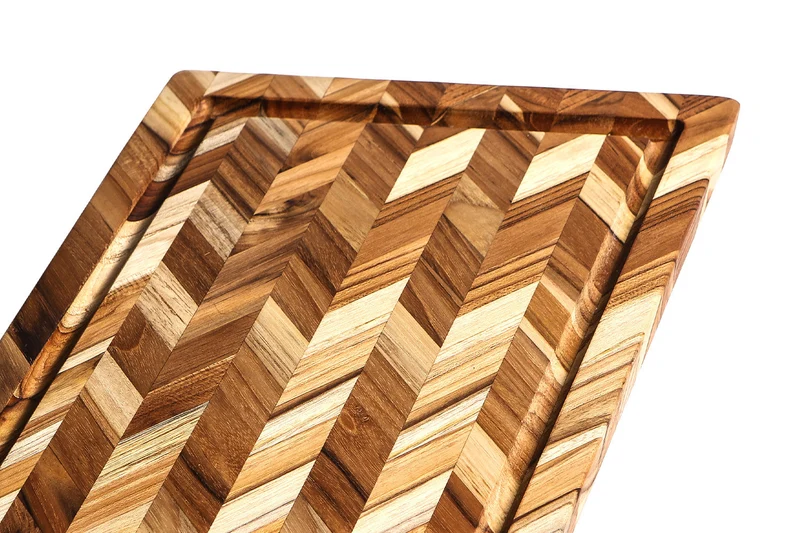 Planche à découper TeakHaus Herring en teck avec rigole 46x36x2,5cm
