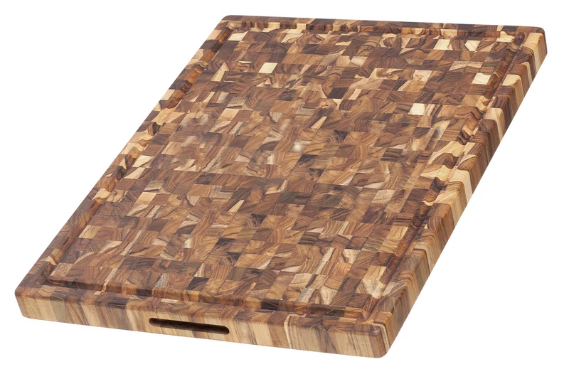 Billot de cuisine TeakHaus en teck avec rigole 61x45X3,8cm