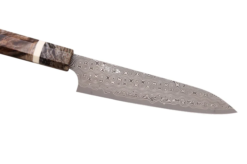 Couteau universel 14cm japonais artisanal Nigara Hamono Anmon Damascus SG2