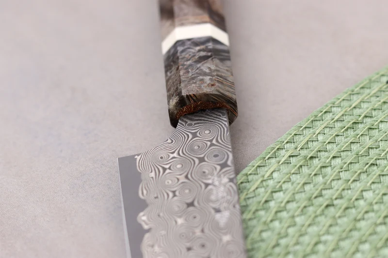 Couteau universel 14cm japonais artisanal Nigara Hamono Anmon Damascus SG2