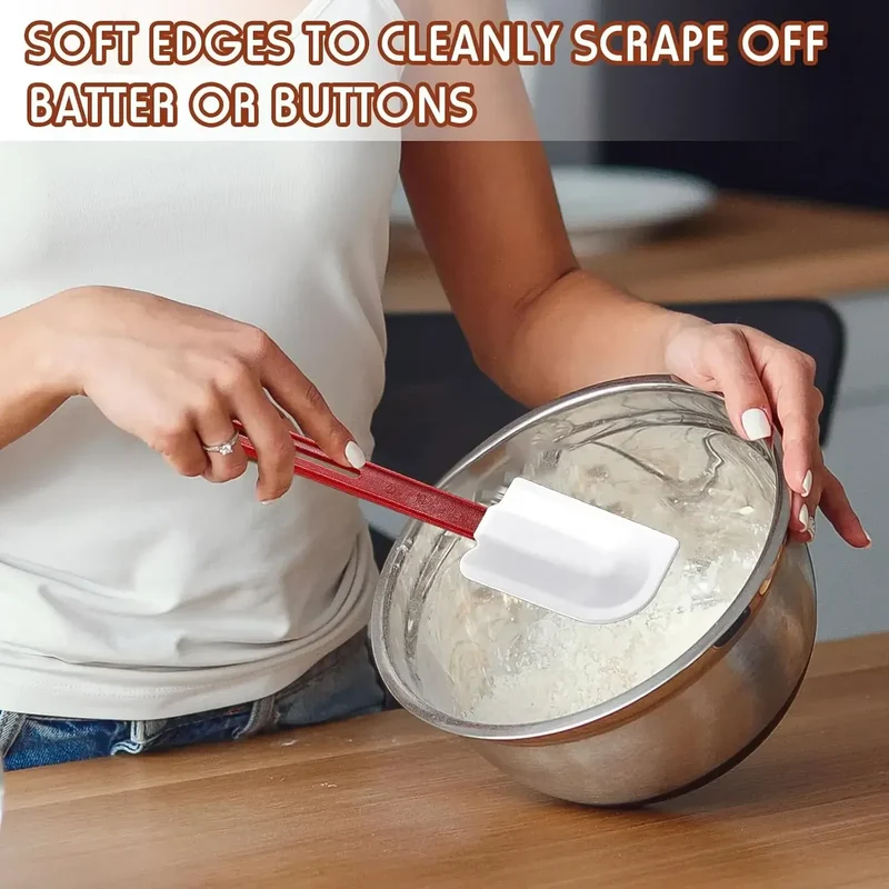 Set Spatules Silicone 3 pièces Résistantes à la Chaleur pour Baking