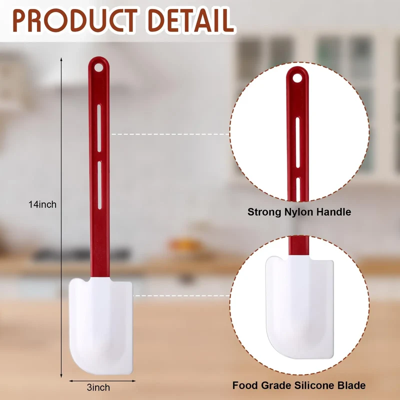 Set Spatules Silicone 3 pièces Résistantes à la Chaleur pour Baking