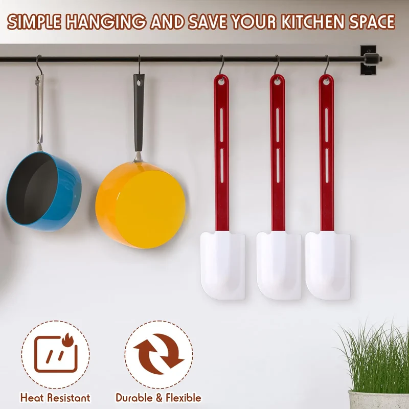 Set Spatules Silicone 3 pièces Résistantes à la Chaleur pour Baking