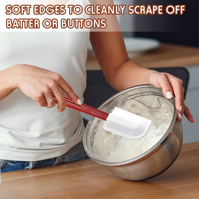 Set Spatules Silicone 3 pièces Résistantes à la Chaleur pour Baking