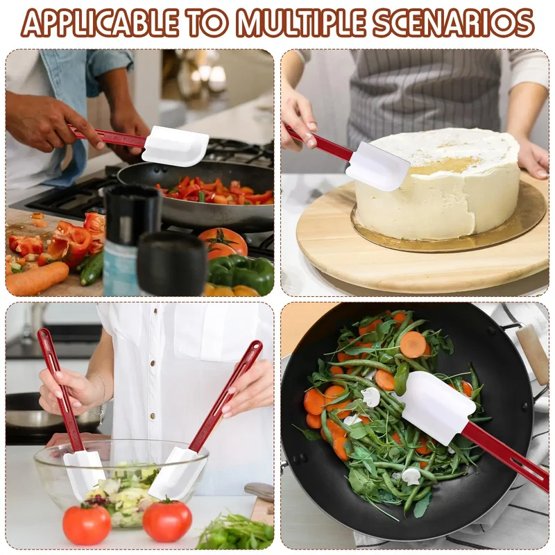 Set Spatules Silicone 3 pièces Résistantes à la Chaleur pour Baking