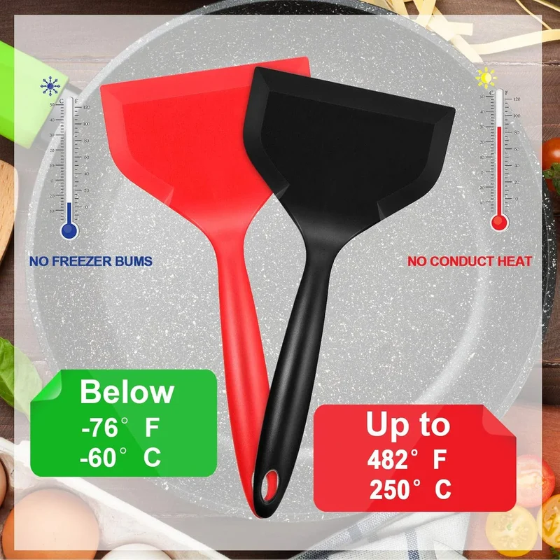 Spatule Silicone Large Flexible | 2 Pièces Résistante à la Chaleur