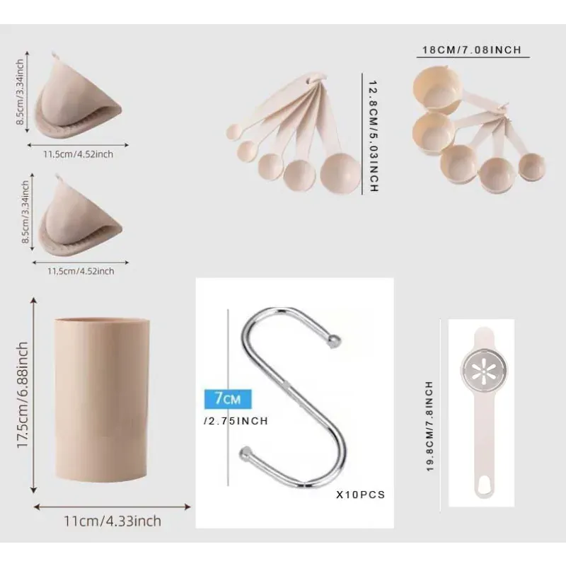 Set Ustensiles Silicone 43 pièces Résistants à la Chaleur inox