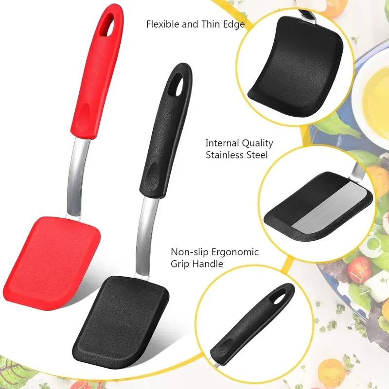 Spatule Silicone Mini Flexible 4 pièces pour Pâtisserie et Cuisine