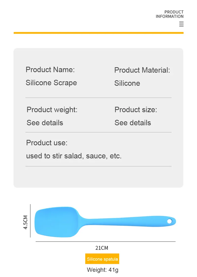Spatule Silicone 21cm Résistante à Haute Température | Non-adhésive