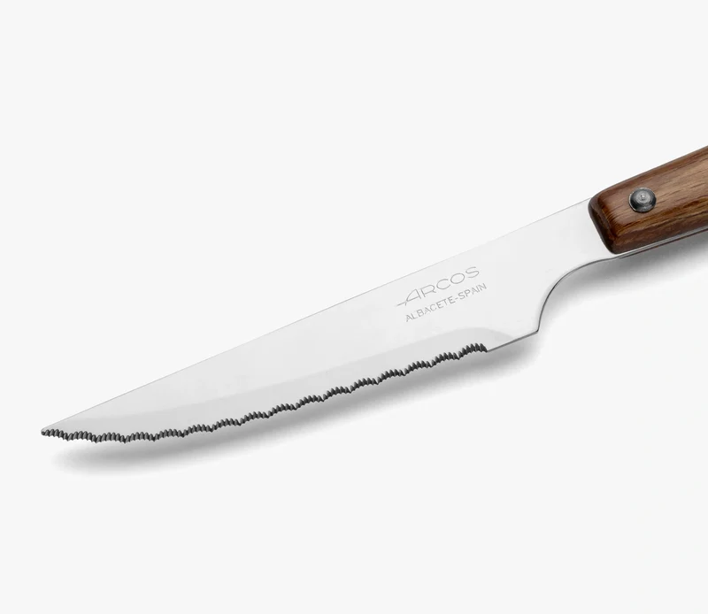 Cuchillo Chuletero Madera Haya Comprimida Con Sierra 105 mm